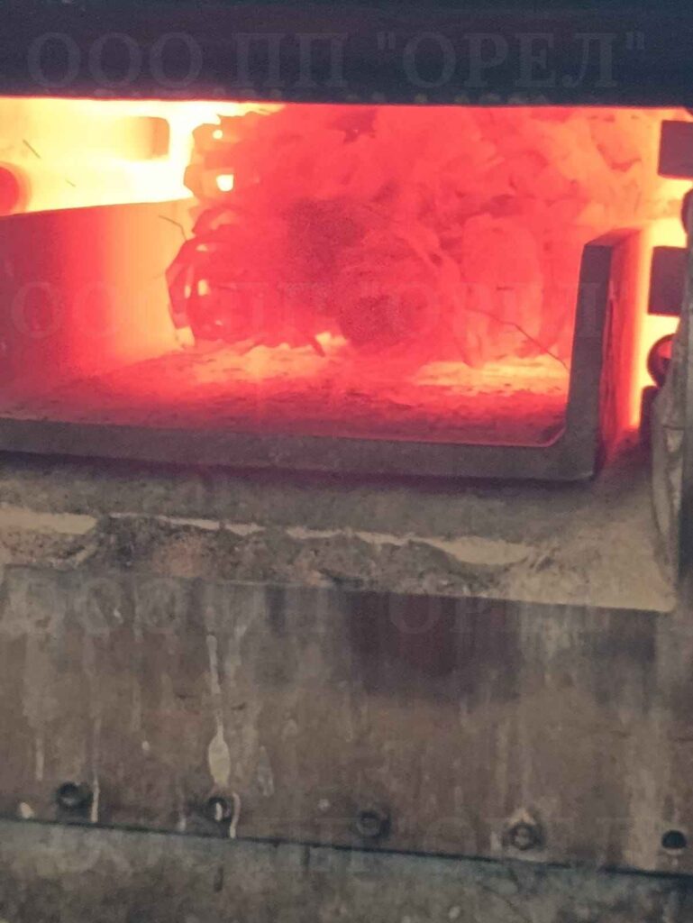 Печь термообработки для закалки цепи кормораздачи на производстве